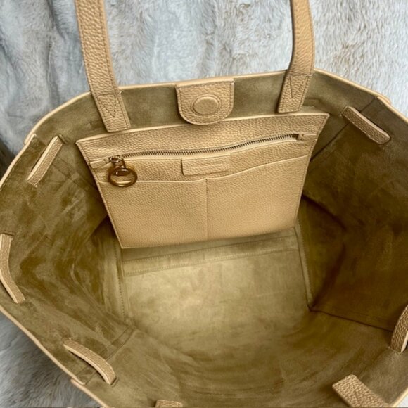 Veronica Beard Dash Leather Tote in Sand - Picture 4 of 10